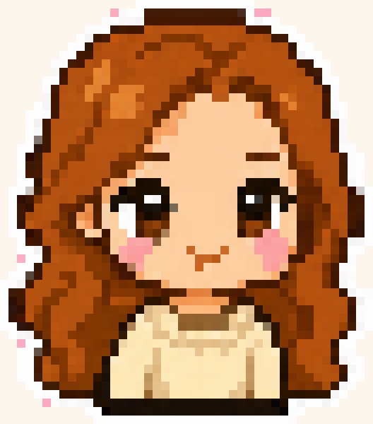 The photo redrawn as a cute sticker